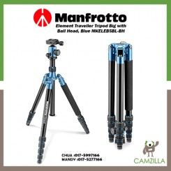 Manfrotto Element Traveller Tripod Big with Ball Head, Blue MKELEB5BL-BH